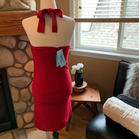 Marciano Fitted/stretch Red Dress tie neck ( NWT) - Picture 3 of 10